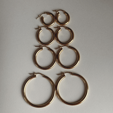 Italian Hoops Chunky - 9ct Yellow Gold