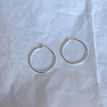 Statement Italian Hoops - Silver