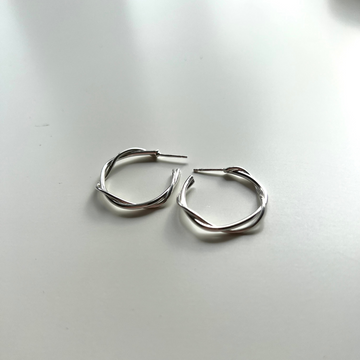 Woven Hoops - Silver