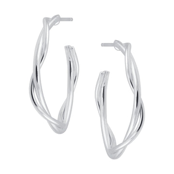 Woven Hoops - Silver